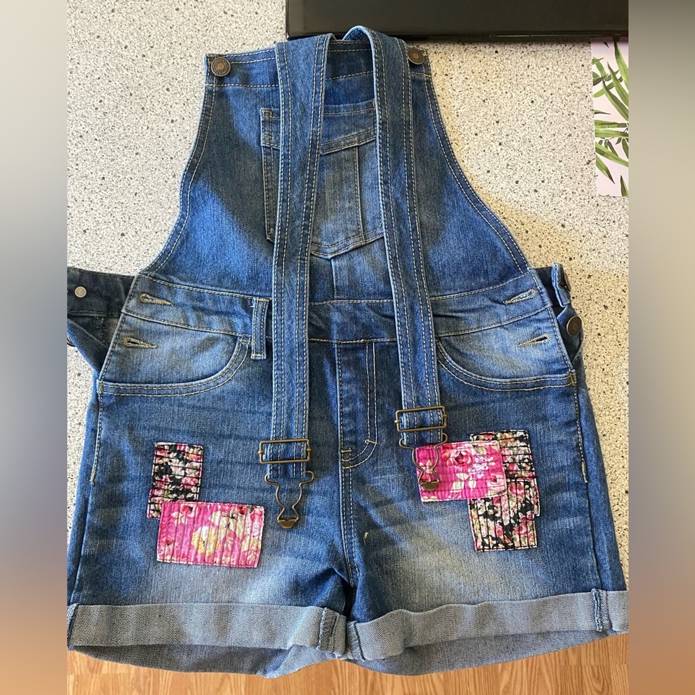 Bib overall shorts.  Size 14 girls.  Roebuck & Co.